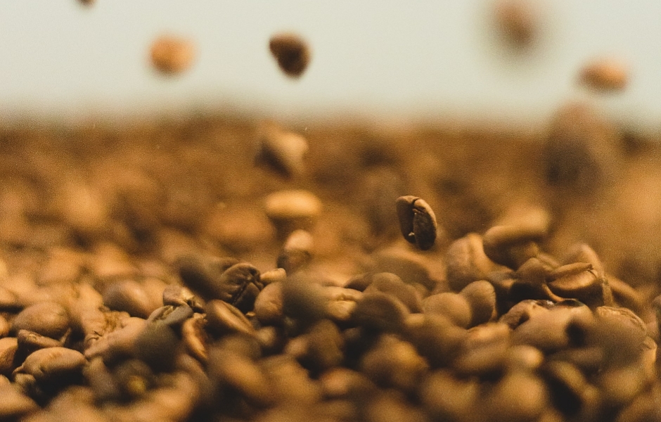 falling coffee beans